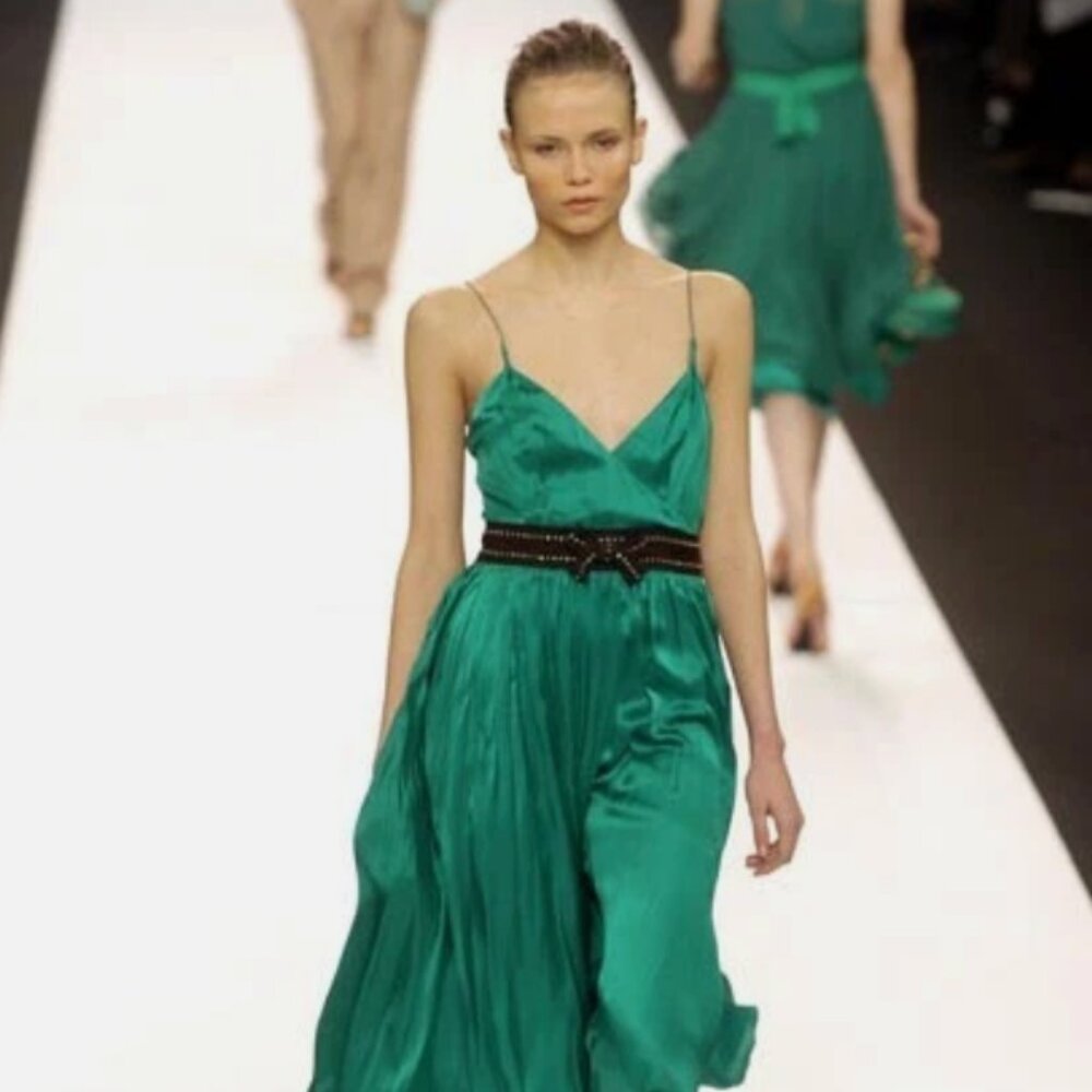 Chloé by Phoebe Philo Mint Green Silk Runway Dress Size 38